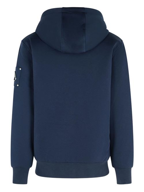Felpa con cappuccio Moose Knuckles Classic Bunny da uomo blu con interno effetto pelliccia MOOSE KNUCKLES | M32MS6002017
